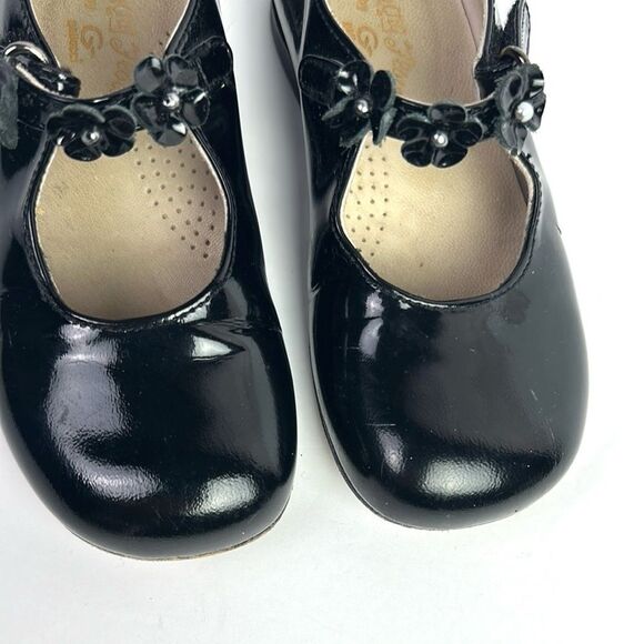 Spring Flowers By Gallucci Italy Black Mary Jane Patent Leather Shoes sz 25 US 8 - Picture 3 of 12